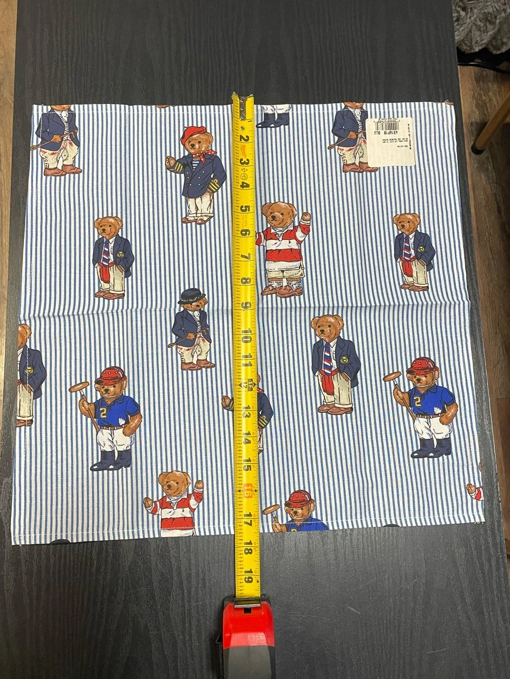 NWT Vintage Ralph Lauren Polo Teddy Bear Stripe Set of 4 Placemats Table Linens